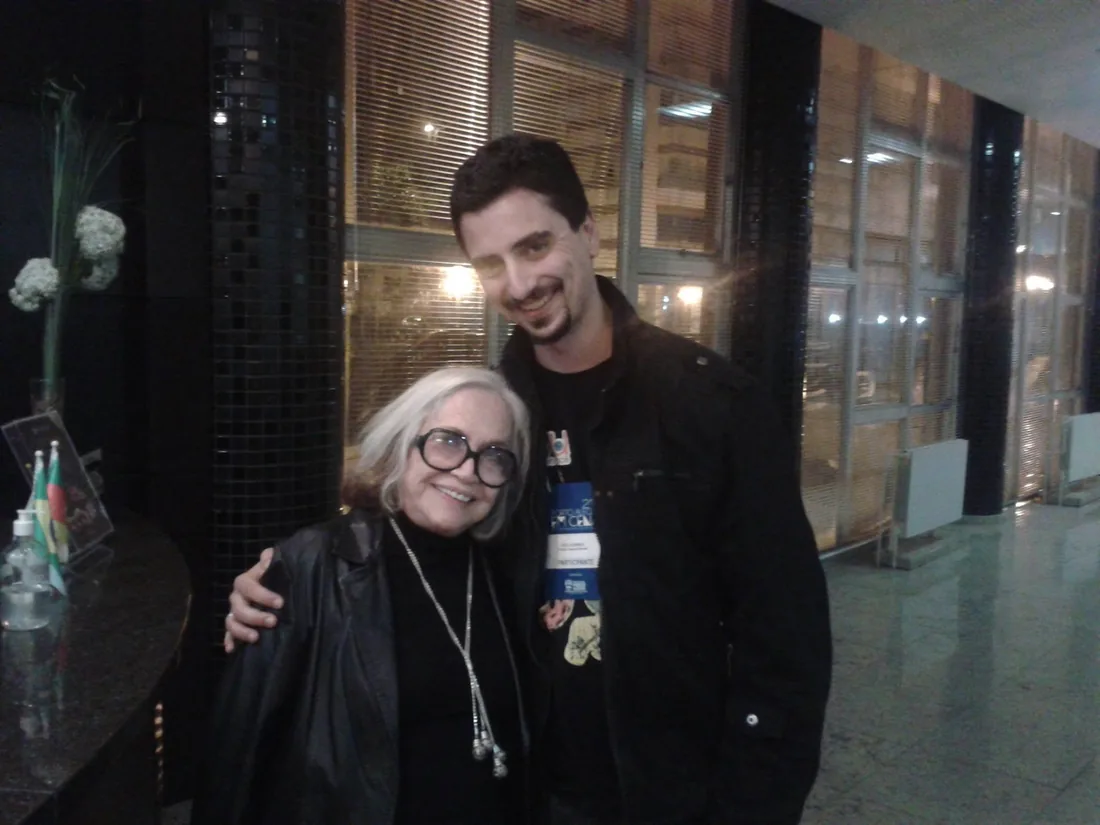 Don Correa com Nathalia Timberg durante o Tríptico Samuel Beckett